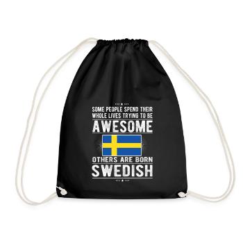 Suédois Suède Drapeau Origine suédoise - Sac de sport léger - noir - Devant