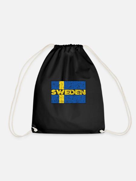 Schwede Schweden Flagge Schwedische Wurzeln - Turnbeutel - Schwarz