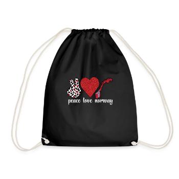 Norwegian Norway flag Norwegian roots - Drawstring Bag - black - Front