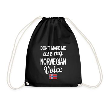 Norwegian Norway flag Norwegian roots - Drawstring Bag - black - Front