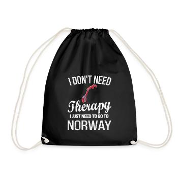 Norwegian Norway origin Norwegian flag - Drawstring Bag - black - Front