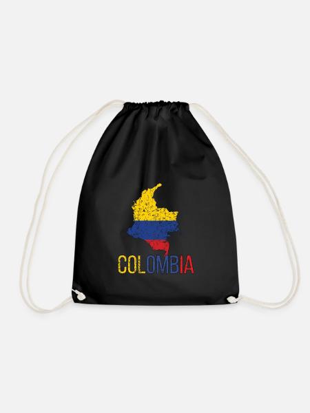 Colombia Colombia Colombian flag - Drawstring Bag - black