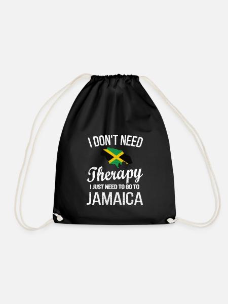 Proud Jamaican Jamaican Flag - Drawstring Bag - black