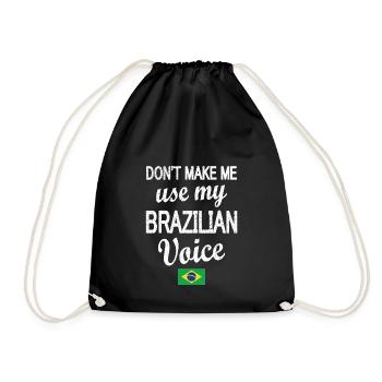 Brasilianer Brasilien Brasilianische Wurzeln - Turnbeutel - Schwarz - Vorne