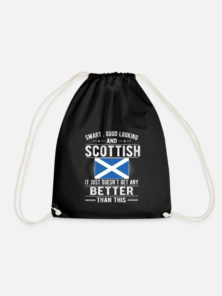 Proud Scotsman Scotland Scottish origin - Drawstring Bag - black