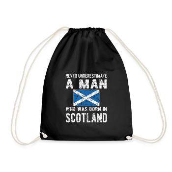 Proud Scotsman Scotland Scottish Flag - Drawstring Bag - black - Front