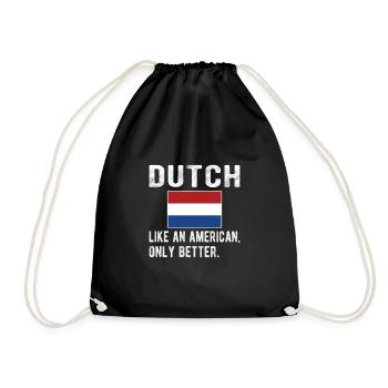 Dutch Netherlands Dutch origin - Drawstring Bag - black - Front
