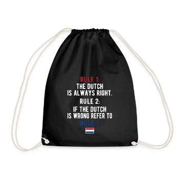 Dutch Netherlands Dutch roots - Drawstring Bag - black - Front