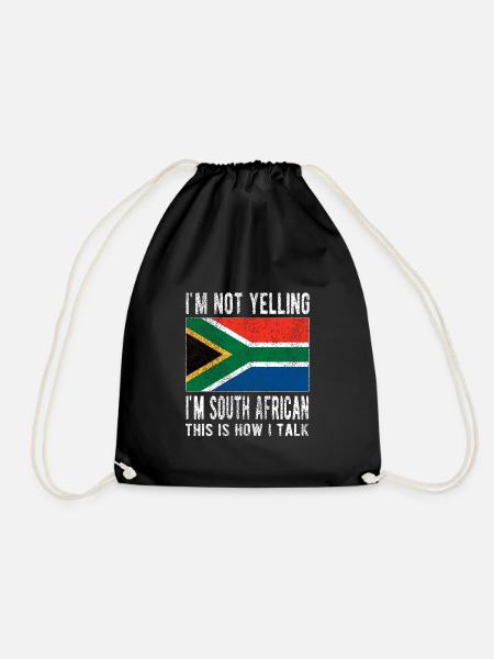 Südafrika Flagge Südafrikaner Südafrika Herkunft - Turnbeutel - Schwarz