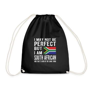 South Africa Origin South African South Africa Flag - Drawstring Bag - black - Front