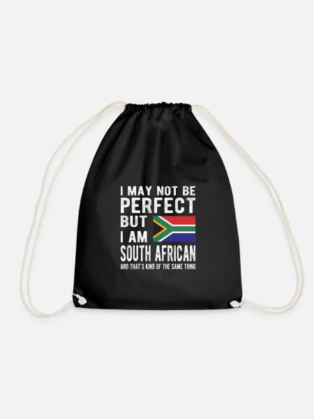South Africa Origin South African South Africa Flag - Drawstring Bag - black
