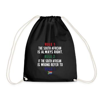 South Africa Flag South African South Africa Roots - Drawstring Bag - black - Front