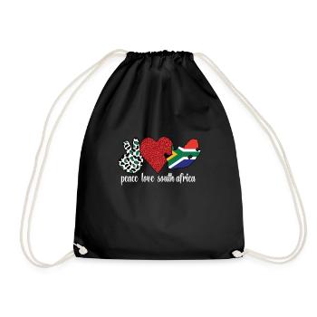 South Africa Flag South African South Africa Roots - Drawstring Bag - black - Front
