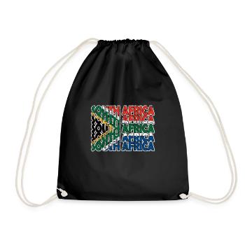 South Africa Flag South African South Africa Roots - Drawstring Bag - black - Front