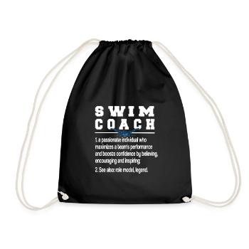 Schwimmtrainer Trainer Von Schwimmer Schwimmcoach - Turnbeutel - Schwarz - Vorne