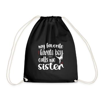 Cadeau de soeur de karaté fier de soeur de karaté - Sac de sport léger - noir - Devant