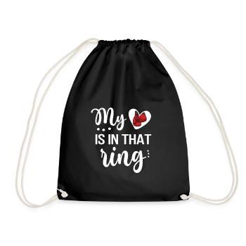Boxing Mom Proud Boxing Mom From Boxer Mom Gift - Drawstring Bag - black - Front