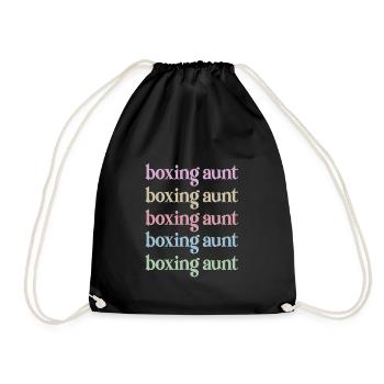 Boxing Aunt Gift Box Aunt By Boxer Proud Aunt - Drawstring Bag - black - Front