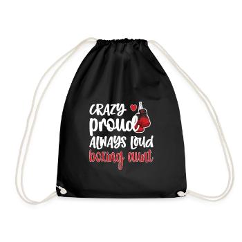 Boxing Aunt Gift Box Aunt By Boxer Proud Aunt - Drawstring Bag - black - Front