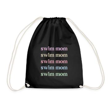 Stolze Schwimmmama Mutter Schwimmer Schwimm-Mama - Turnbeutel - Schwarz - Vorne