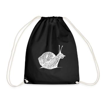 Vintage realistic snail - Drawstring Bag - black - Front