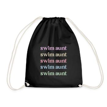 Proud Swimming Aunt Swimmer Swimming Aunt - Drawstring Bag - black - Front