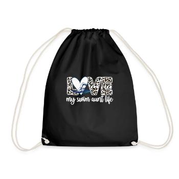 Best Swimming Aunt Aunt Swimmer Swimming Aunt - Drawstring Bag - black - Front
