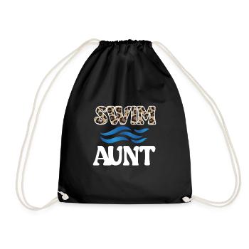 Best Swimming Aunt Aunt Swimmer Swimming Aunt - Drawstring Bag - black - Front