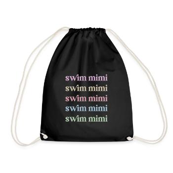 Proud Swimming Mimi Swimmer Mimi Grandma Gift - Drawstring Bag - black - Front