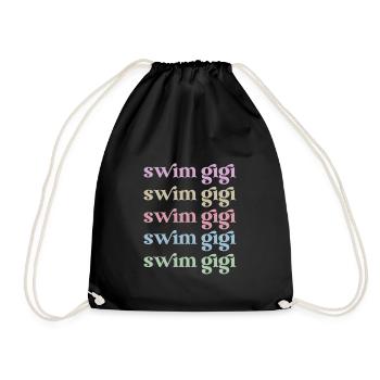 Proud Swimming Gigi Swimmer Gigi Grandma Gift - Drawstring Bag - black - Front