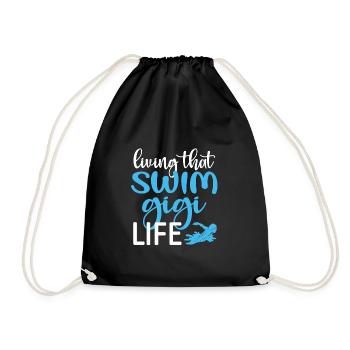Proud Swimming Gigi Swimmer Gigi Grandma Gift - Drawstring Bag - black - Front