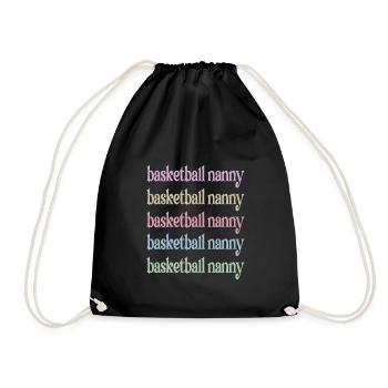 Nanny Grandma Of Basketball Player Basketball Nanny - Drawstring Bag - black - Front