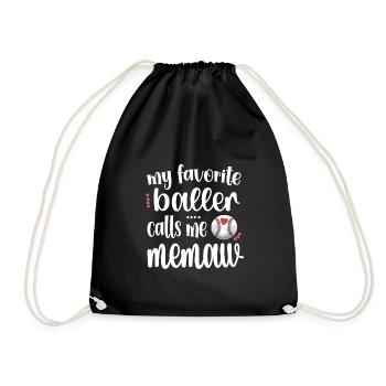 Memaw Grand-mère du joueur de baseball Baseball Memaw - Sac de sport léger - noir - Devant