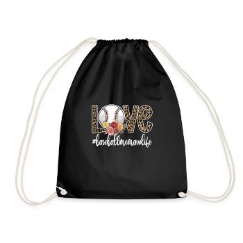 Memaw Grandma Of a Baseball Player Baseball Memaw - Drawstring Bag - black - Front