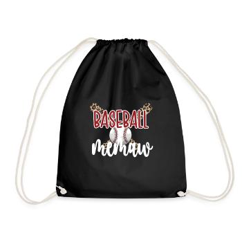 Memaw Grandma Of a Baseball Player Baseball Memaw - Drawstring Bag - black - Front