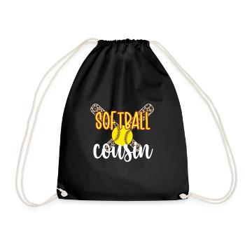 Softball-Cousin Stolzer Softballspieler-Cousin - Turnbeutel - Schwarz - Vorne