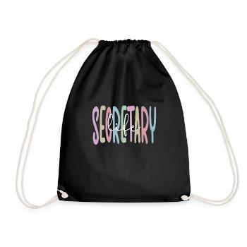 Proud Secretary Appreciation Office Worker - Drawstring Bag - black - Front