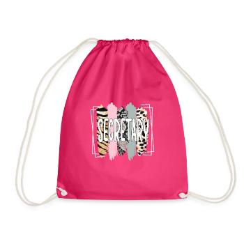 Best Secretary Appreciation Office Worker - Drawstring Bag - fuchsia - Front