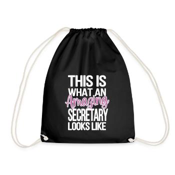 Secretary Gift Office Worker Appreciation - Drawstring Bag - black - Front