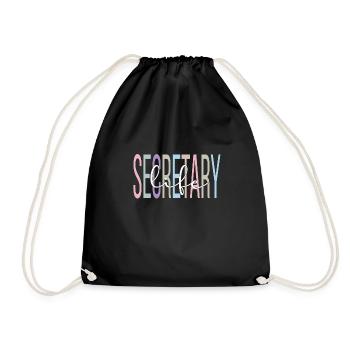 Secretary Proud office workers Appreciation - Drawstring Bag - black - Front