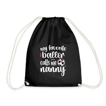 Proud Soccer Nanny Grandma Of Soccer Player Nanny - Turnbeutel - Schwarz - Vorne