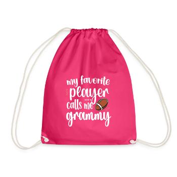 Football Grammy Grandma Of Football Player Grammy - Drawstring Bag - fuchsia - Front