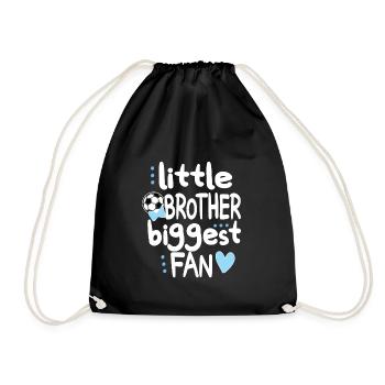 Proud football brother of a football player - Drawstring Bag - black - Front