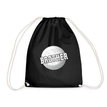 Proud volleyball brother Volleyball player brother - Drawstring Bag - black - Front