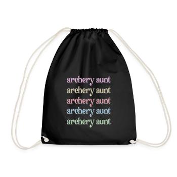 Proud Archery Aunt Of Archers Aunt - Drawstring Bag - black - Front