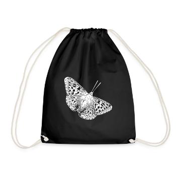 Eleganter Vintage Schmetterling - Turnbeutel - Schwarz - Vorne