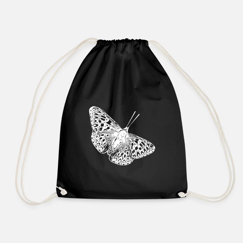 Eleganter Vintage Schmetterling - Turnbeutel - Schwarz