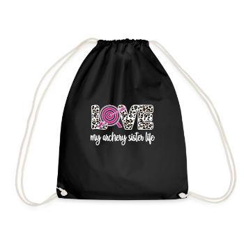Proud Archery Sister Of Archers - Drawstring Bag - black - Front