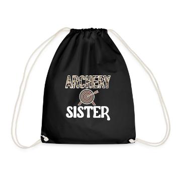 Proud Archery Sister Of Archers - Drawstring Bag - black - Front