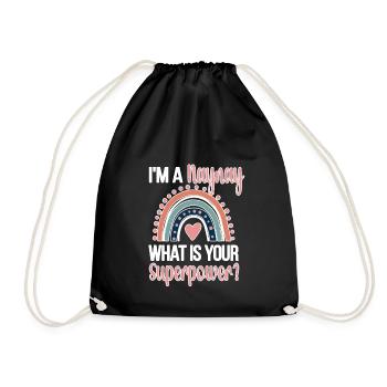 Naynay Oma Muttertagsgeschenk Naynay Großmutter - Turnbeutel - Schwarz - Vorne